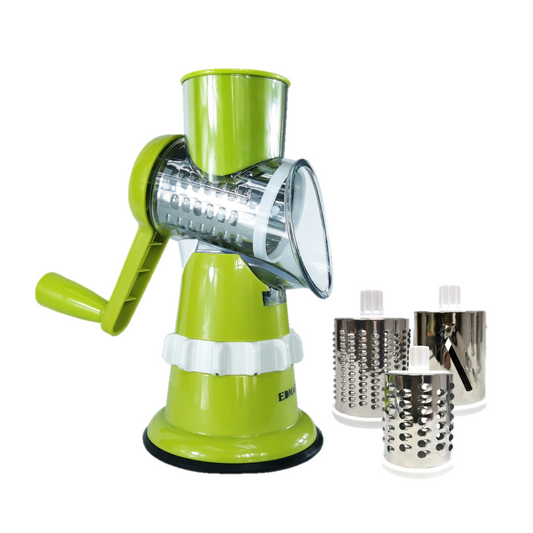 3 in 1 Multi-Function Manual Rotary Vegetable & Cheese Grater with Interchangeable Drums