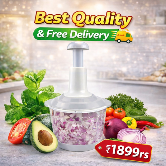 Manual Push Vegetable & Onion Chopper with Container – Best Quality
